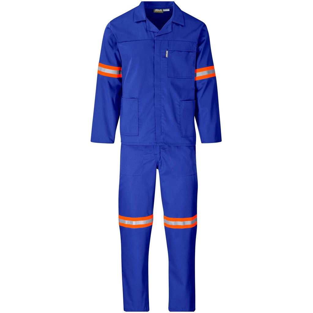 Trade Polycotton Conti Suit - Reflective Arms & Legs - Orange Tape - Royal Blue