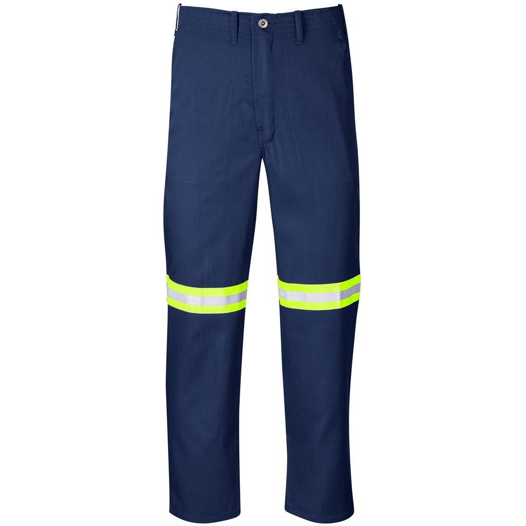 Trade Polycotton Pants - Reflective Legs - Yellow Tape - Navy