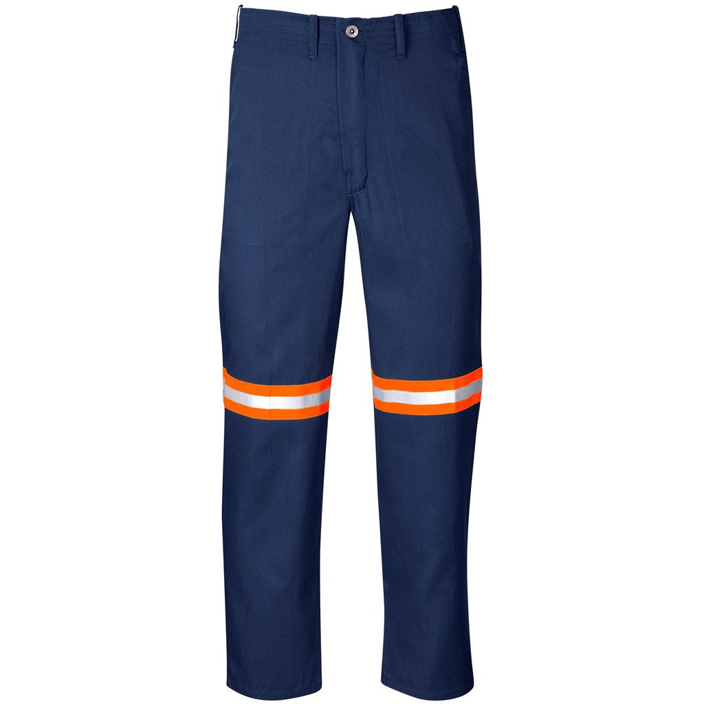 Trade Polycotton Pants - Reflective Legs - Orange Tape - Navy