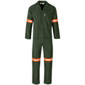 Acid Resistant Polycotton Conti Suit - Reflective Arm & Legs - Orange Tape - Olive