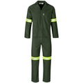 Acid Resistant Polycotton Conti Suit - Reflective Arm, Legs & Back - Yellow Tape - Olive