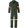 Acid Resistant Polycotton Conti Suit - Reflective Arm, Legs & Back - Orange Tape - Olive