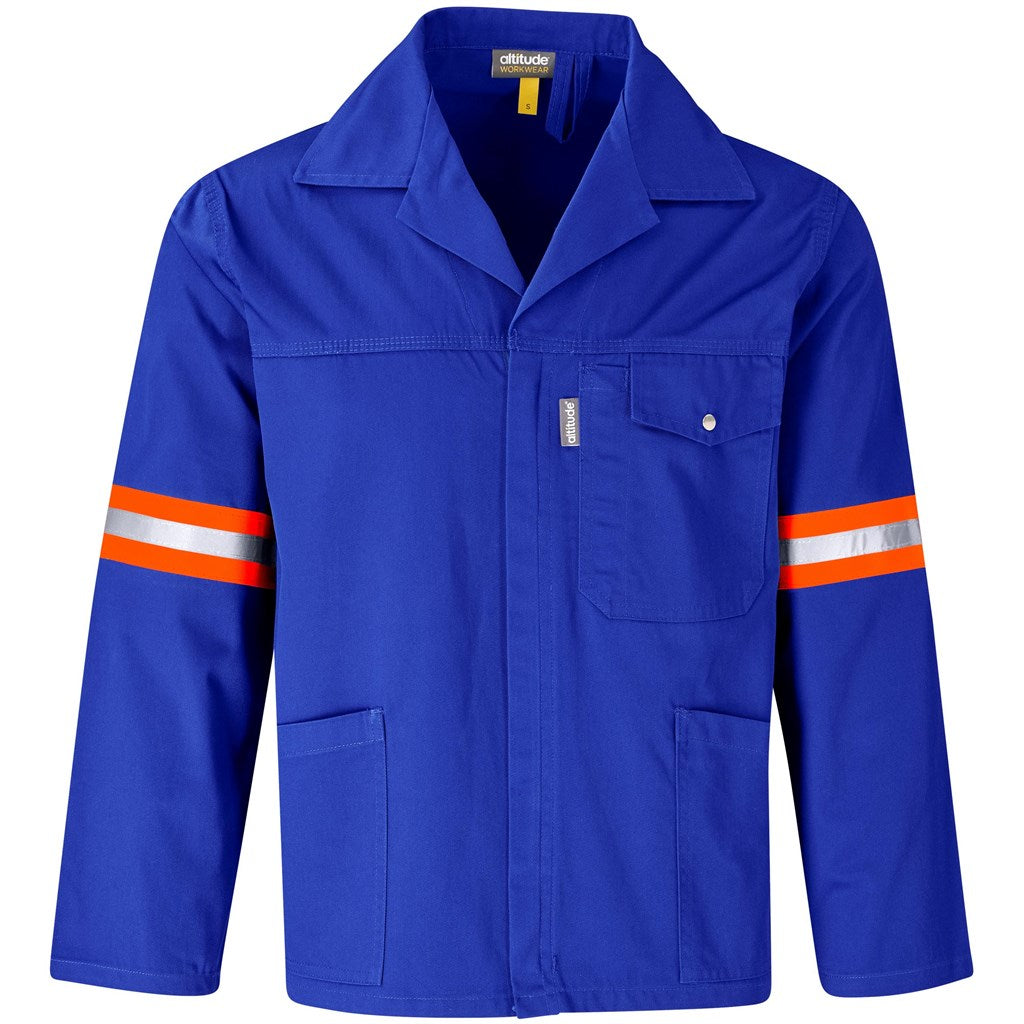 Site Premium Polycotton Jacket - Reflective Arms & Back - Orange Tape - Royal Blue