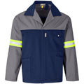 Site Premium Two-Tone Polycotton Jacket - Reflective Arms - Yellow Tape - Grey
