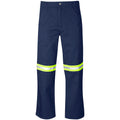 Site Premium Polycotton Pants - Reflective Legs - Yellow Tape - Navy