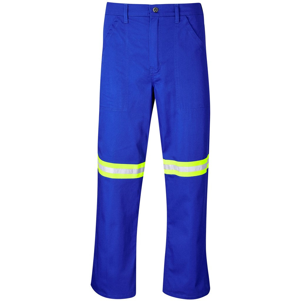 Site Premium Polycotton Pants - Reflective Legs - Yellow Tape - Royal Blue