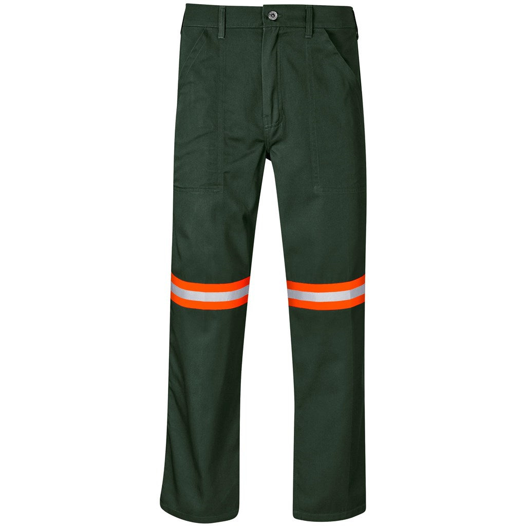 Site Premium Polycotton Pants - Reflective Legs - Orange Tape - Olive