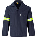 Artisan Premium 100% Cotton Jacket - Reflective Arms - Yellow Tape - Navy