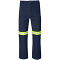 Artisan Premium 100% Cotton Pants - Reflective Legs - Yellow Tape - Navy