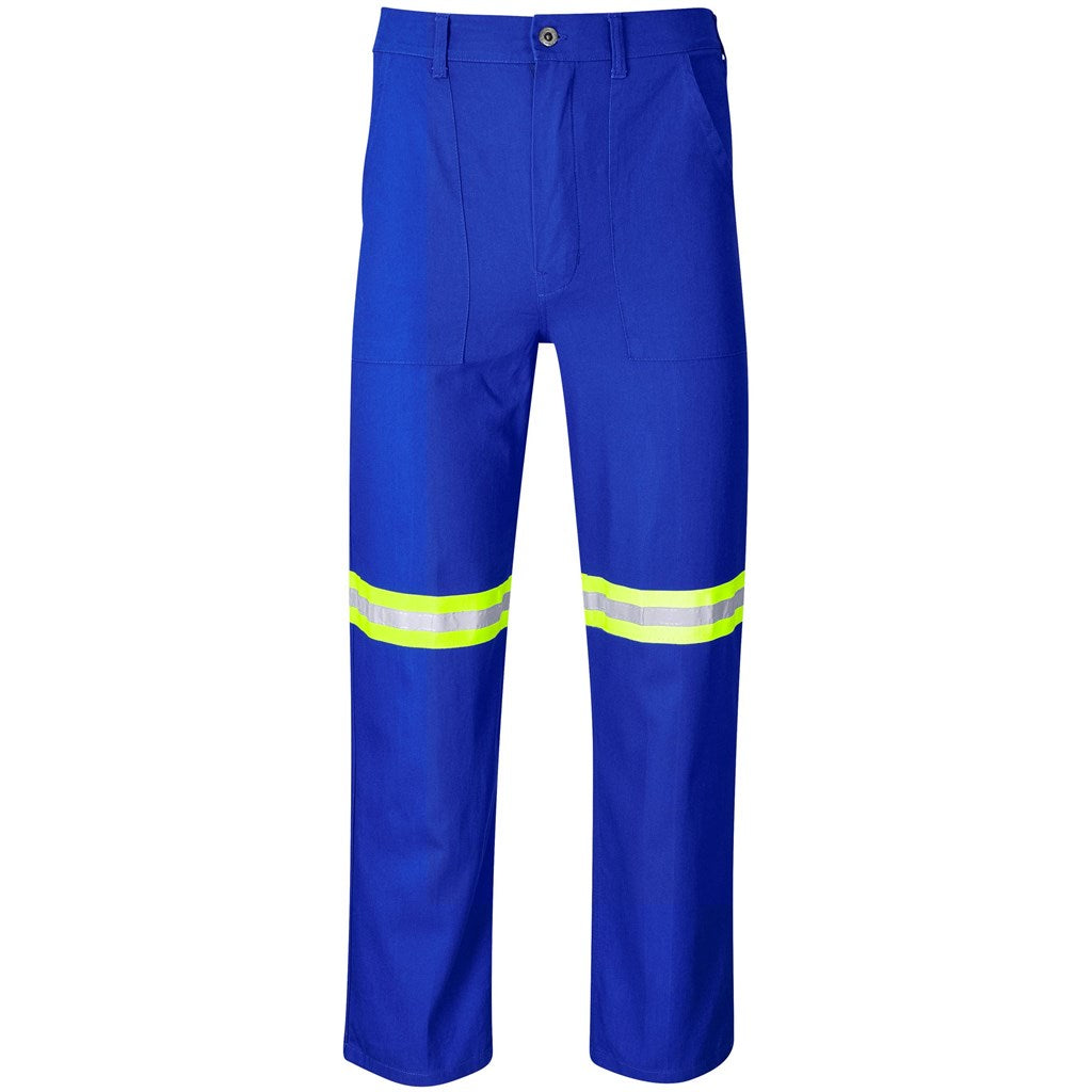 Artisan Premium 100% Cotton Pants - Reflective Legs - Yellow Tape - Royal Blue