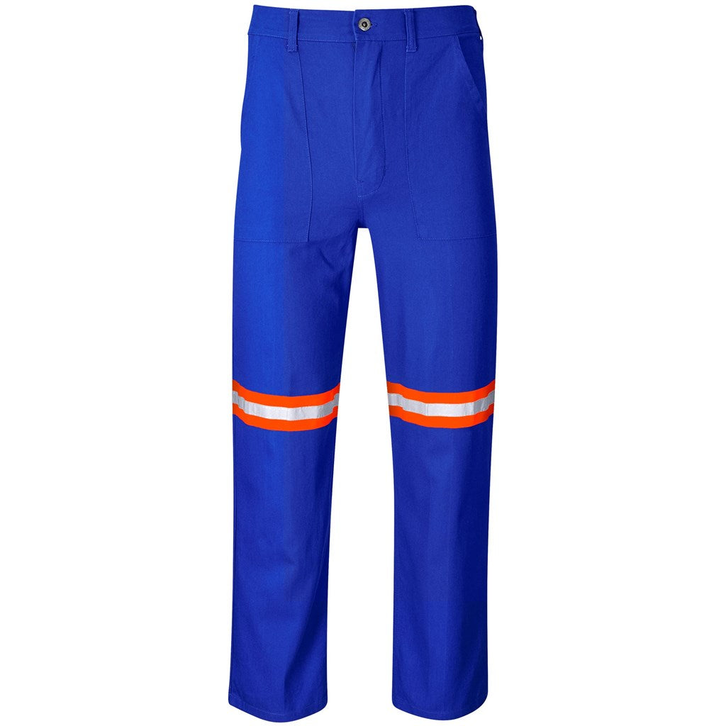 Artisan Premium 100% Cotton Pants - Reflective Legs - Orange Tape - Royal Blue