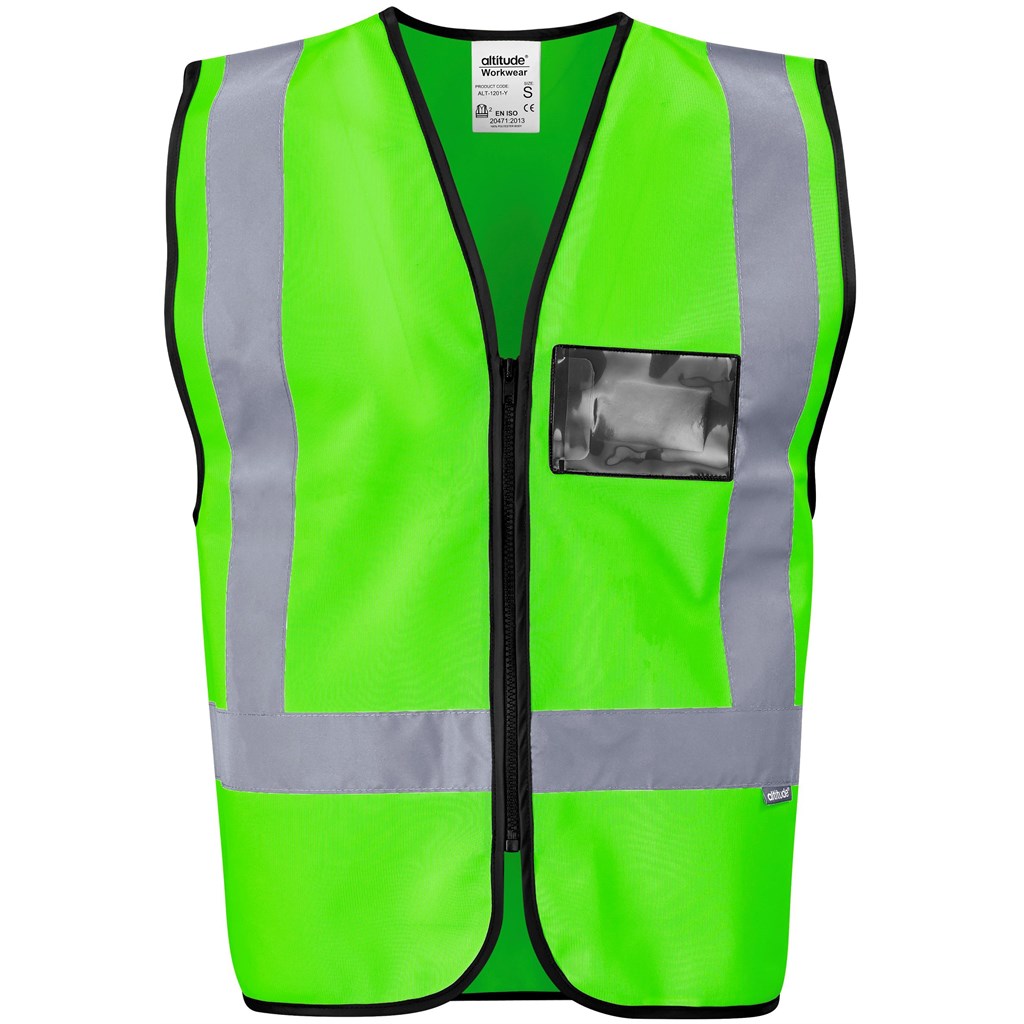 Direction En4 Hi-Viz Reflective Full Zip Vest - Lime