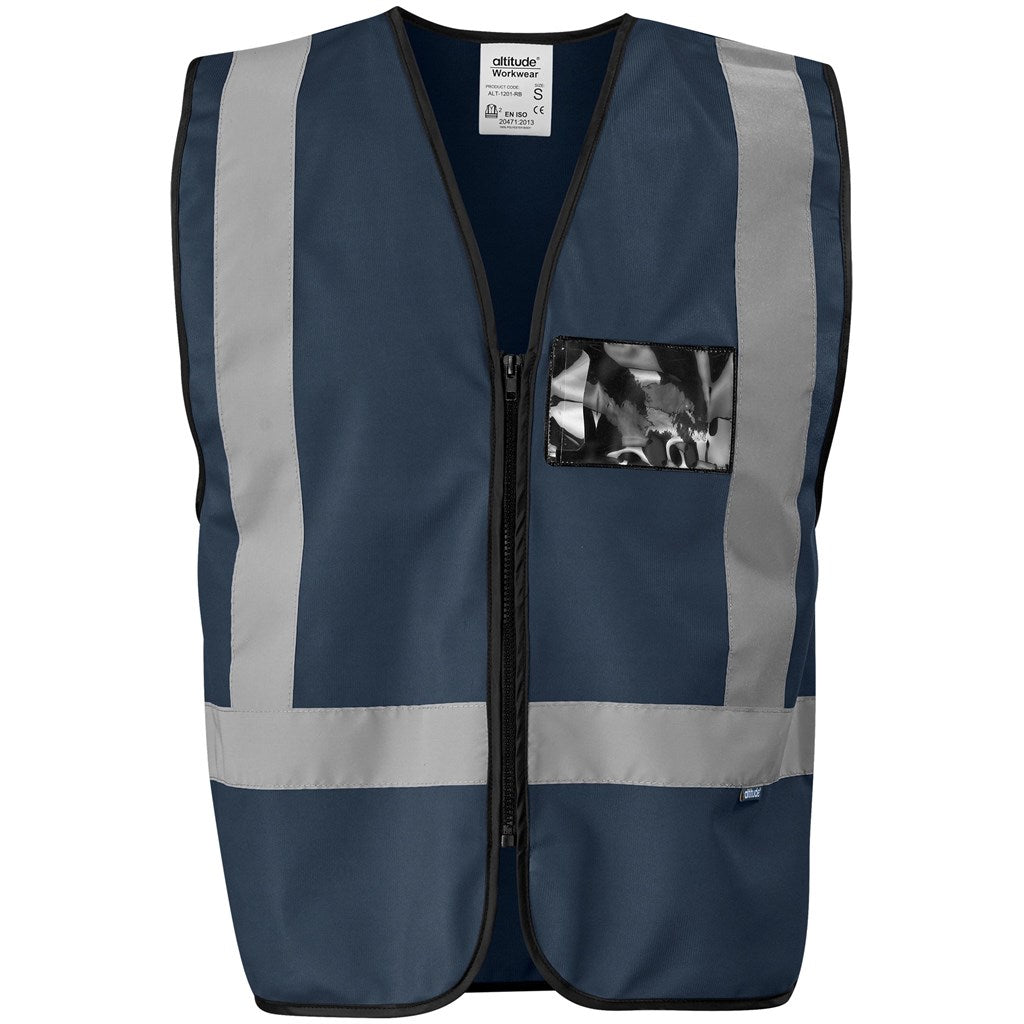 Direction En4 Hi-Viz Reflective Full Zip Vest - Navy