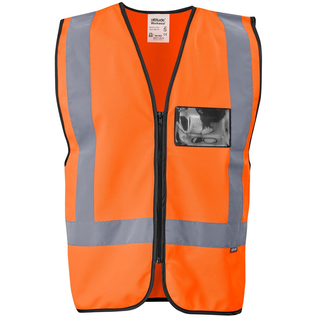 Direction En4 Hi-Viz Reflective Full Zip Vest - Orange