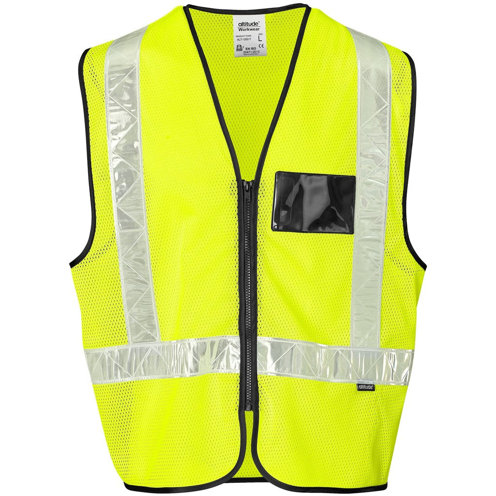 Airport Hi-Viz Reflective Full Zip Vest - Yellow
