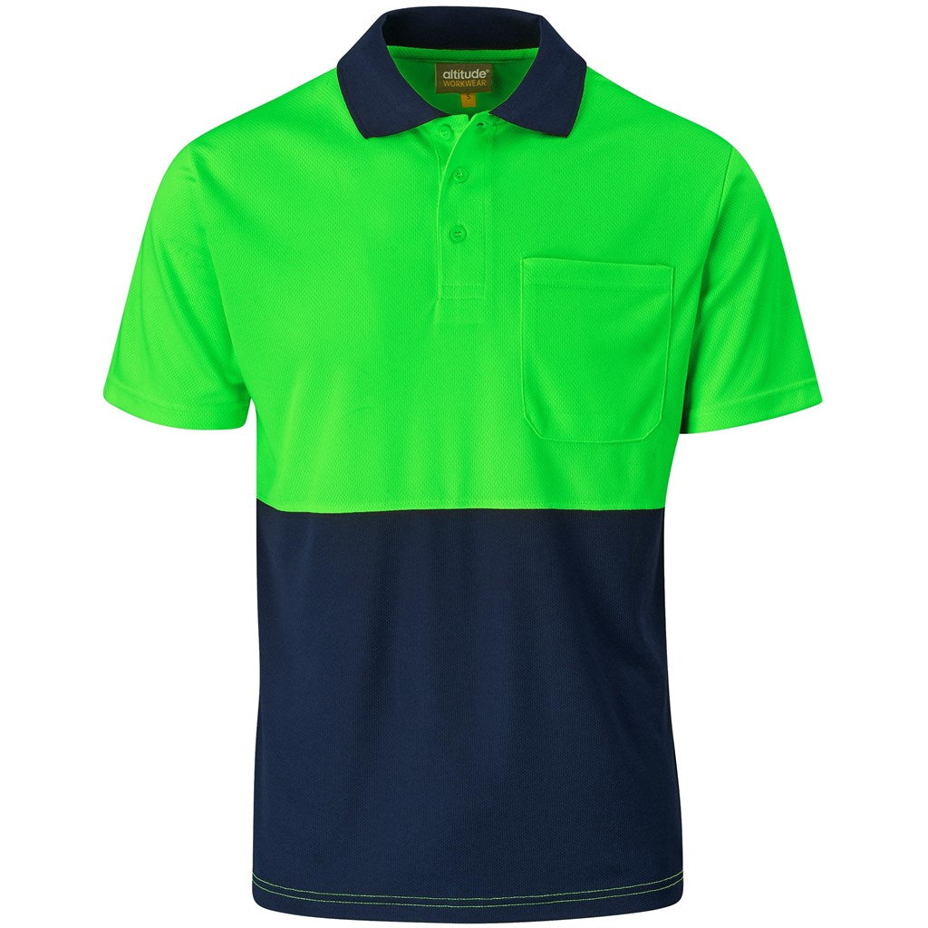 Inspector Two-Tone Hi-Viz Golf Shirt - Lime