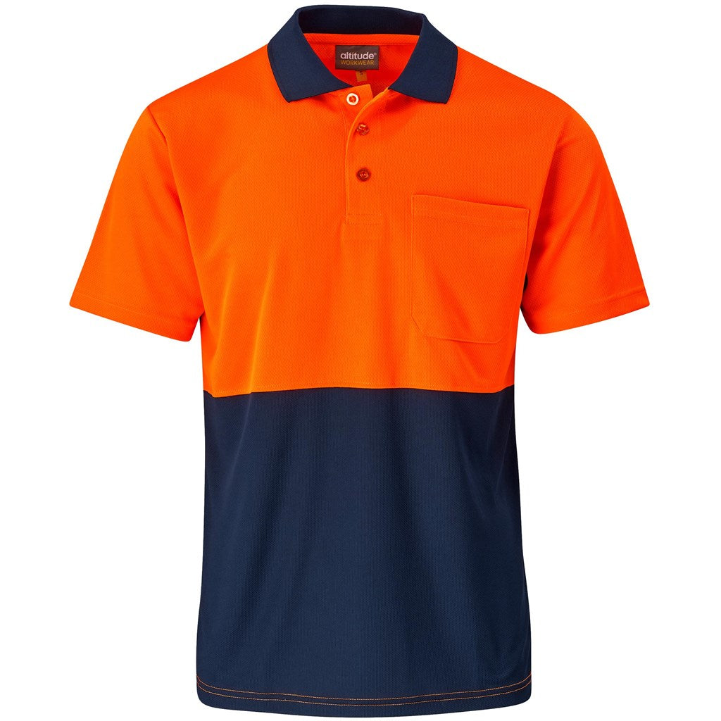 Inspector Two-Tone Hi-Viz Golf Shirt - Orange