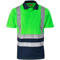 Surveyor Two-Tone Hi-Viz Reflective Golf Shirt - Lime