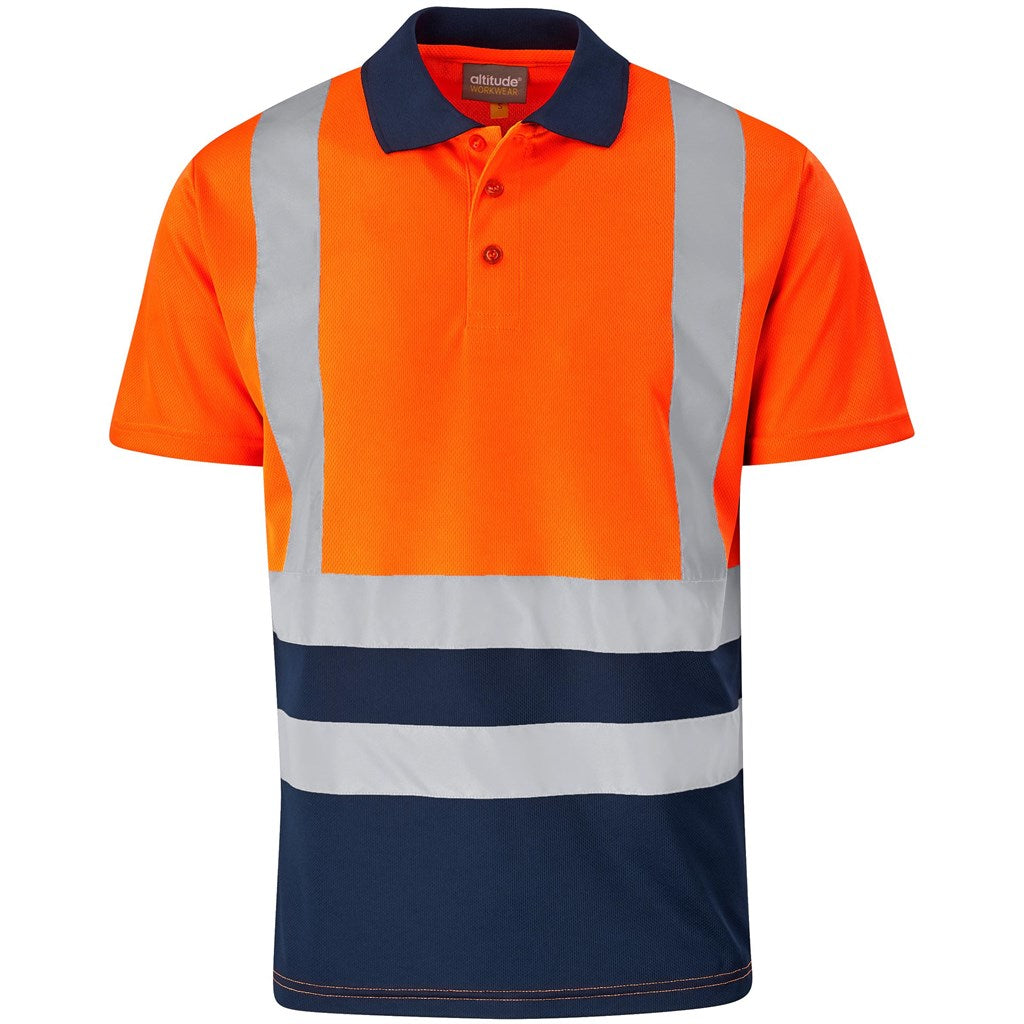 Surveyor Two-Tone Hi-Viz Reflective Golf Shirt - Orange