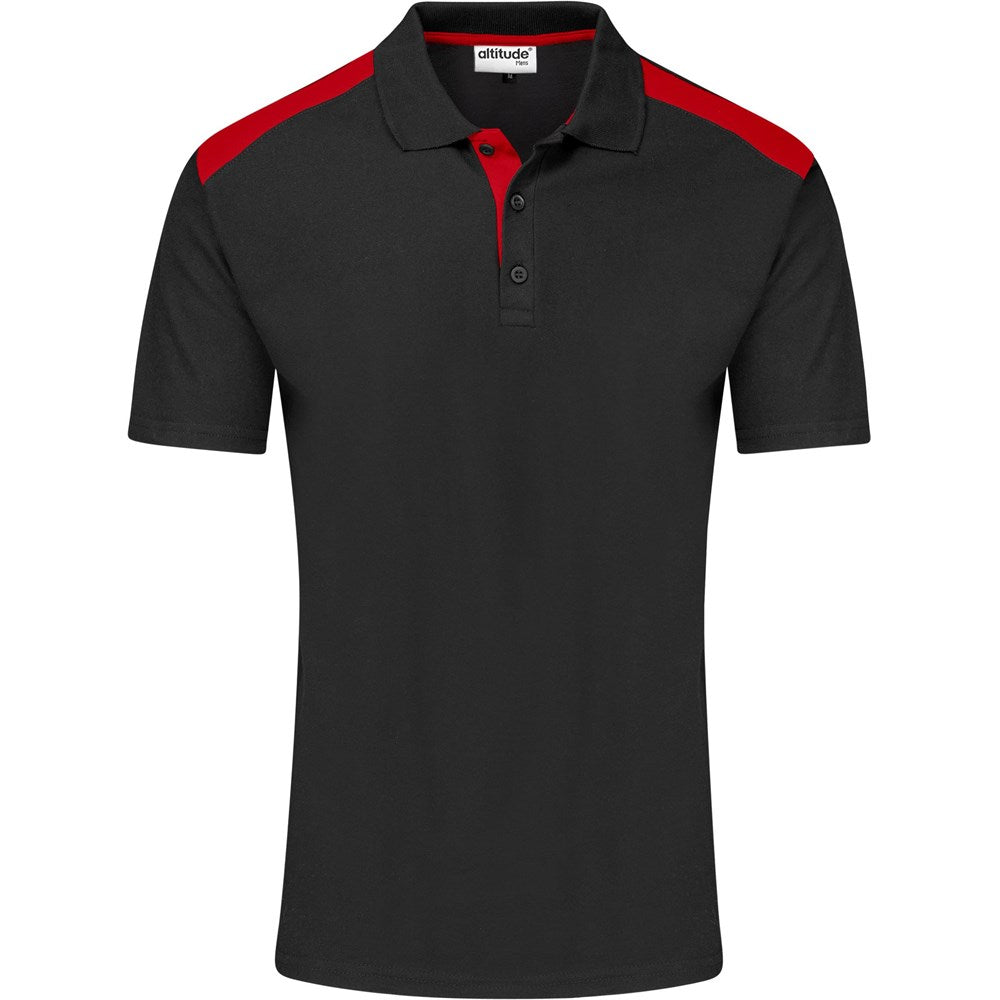 Mens Apex Golf Shirt - Black Red