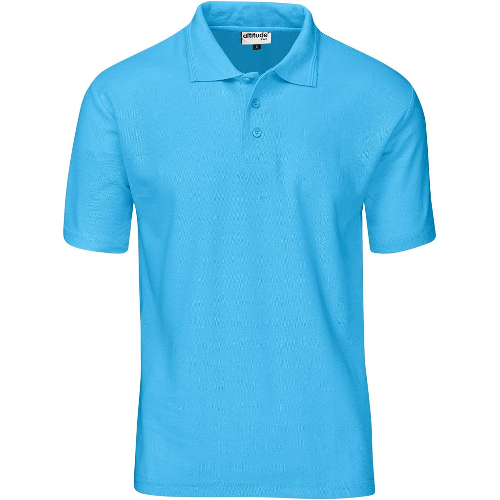 Kids Basic Pique Golf Shirt - Cyan