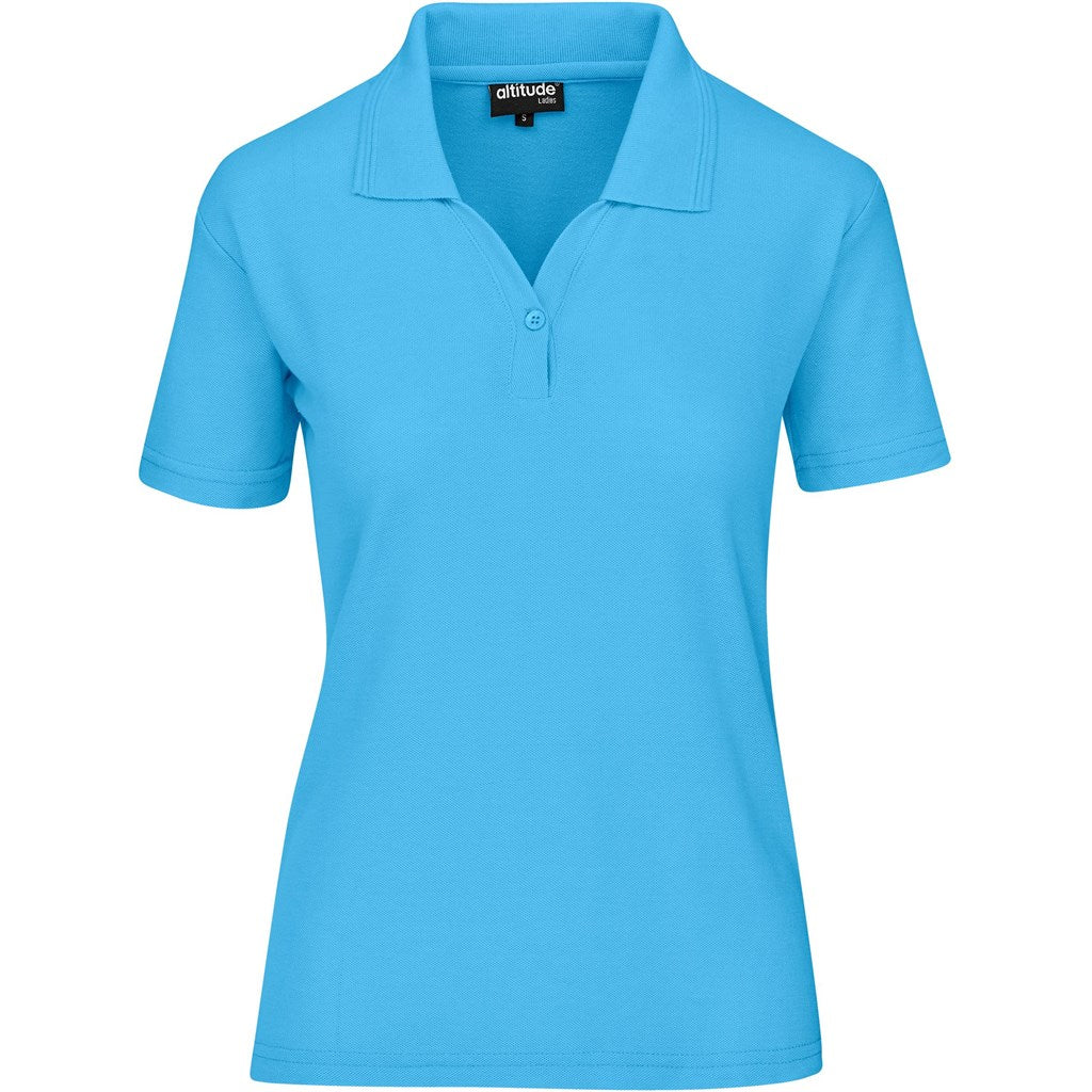 Ladies Basic Pique Golf Shirt - Cyan