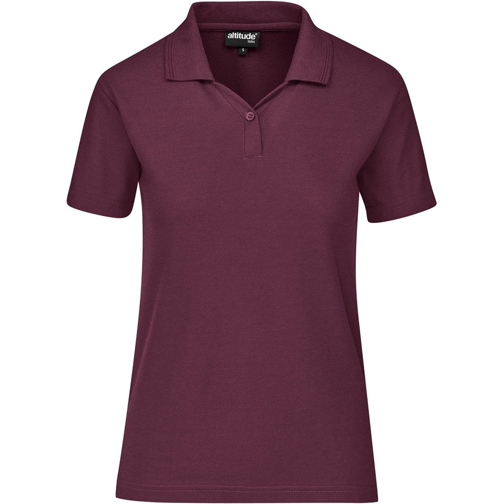 Ladies Basic Pique Golf Shirt - Dark Red