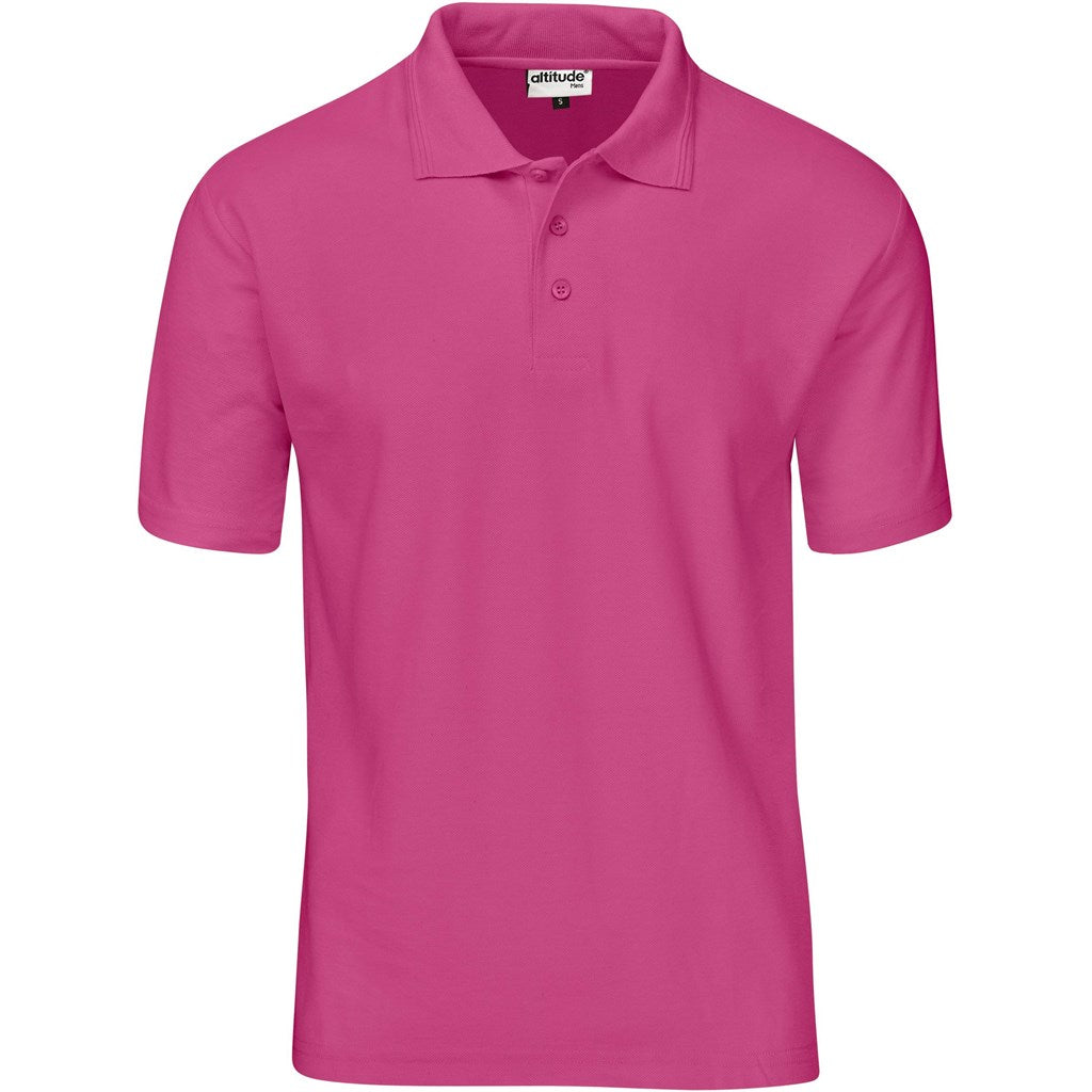 Mens Basic Pique Golf Shirt - Pink