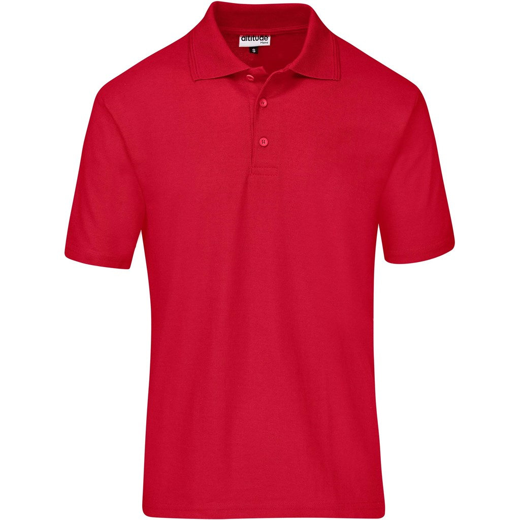 Mens Basic Pique Golf Shirt - Red