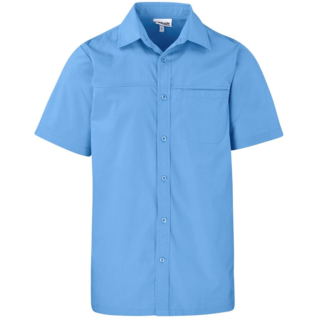 Mens Short Sleeve Empire Shirt - Sky Blue