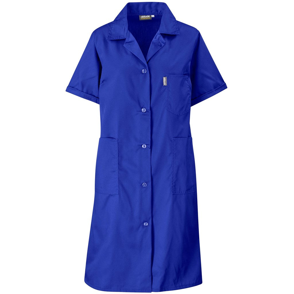 Marriot Polycotton Housecoat - Royal Blue
