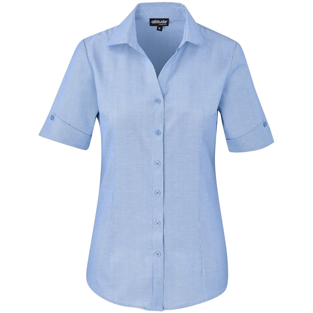 Ladies Short Sleeve Northampton Shirt - Sky Blue