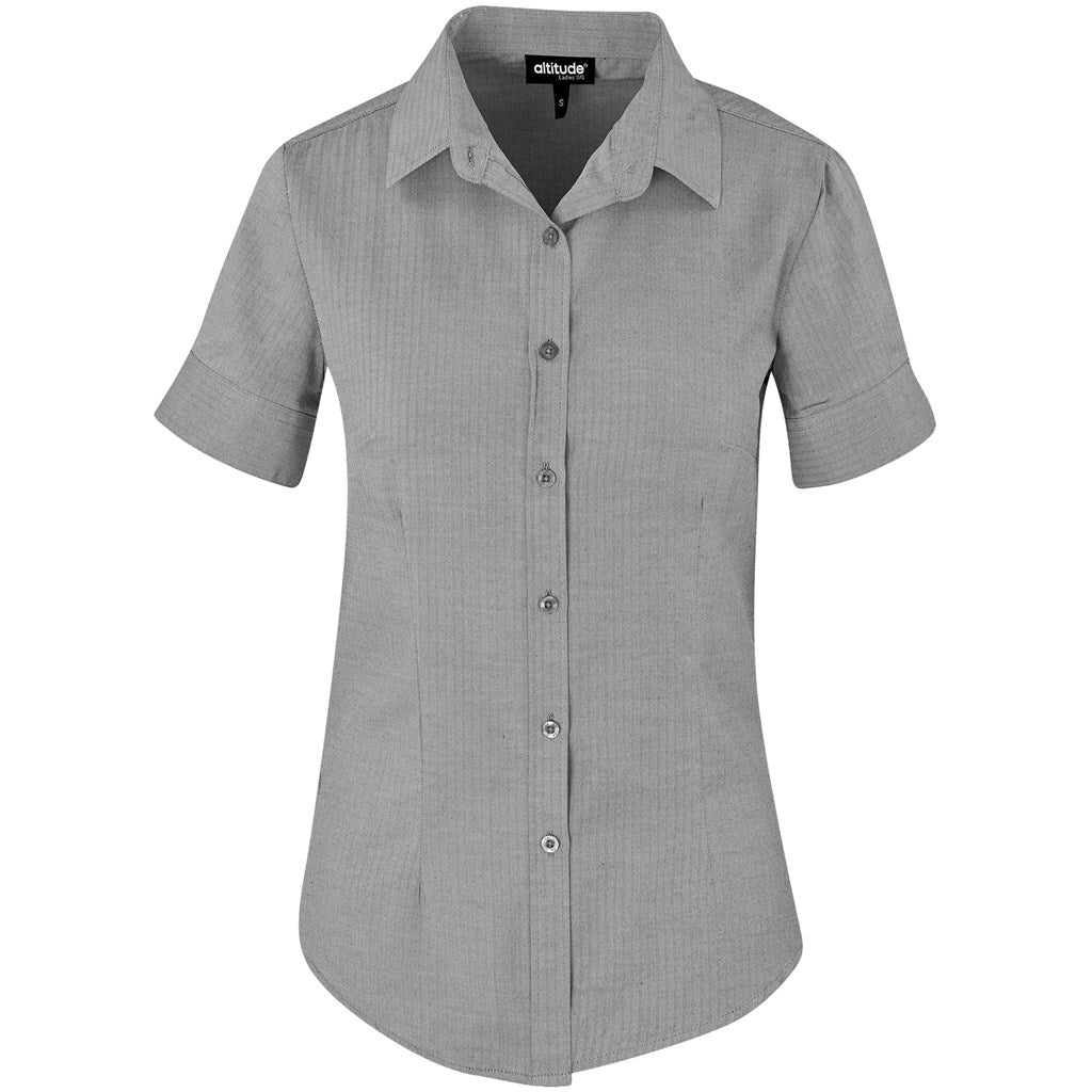 Ladies Short Sleeve Nottingham Shirt - Grey