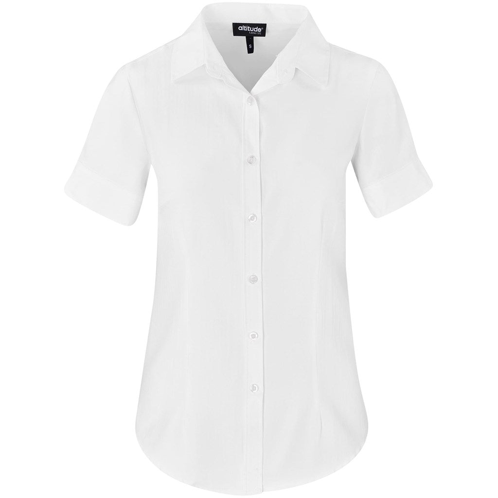 Ladies Short Sleeve Nottingham Shirt - White