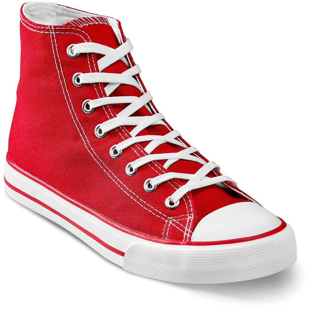 Unisex Retro High Top Canvas Sneaker - Red