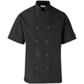Unisex Short Sleeve Zest Chef Jacket - Black