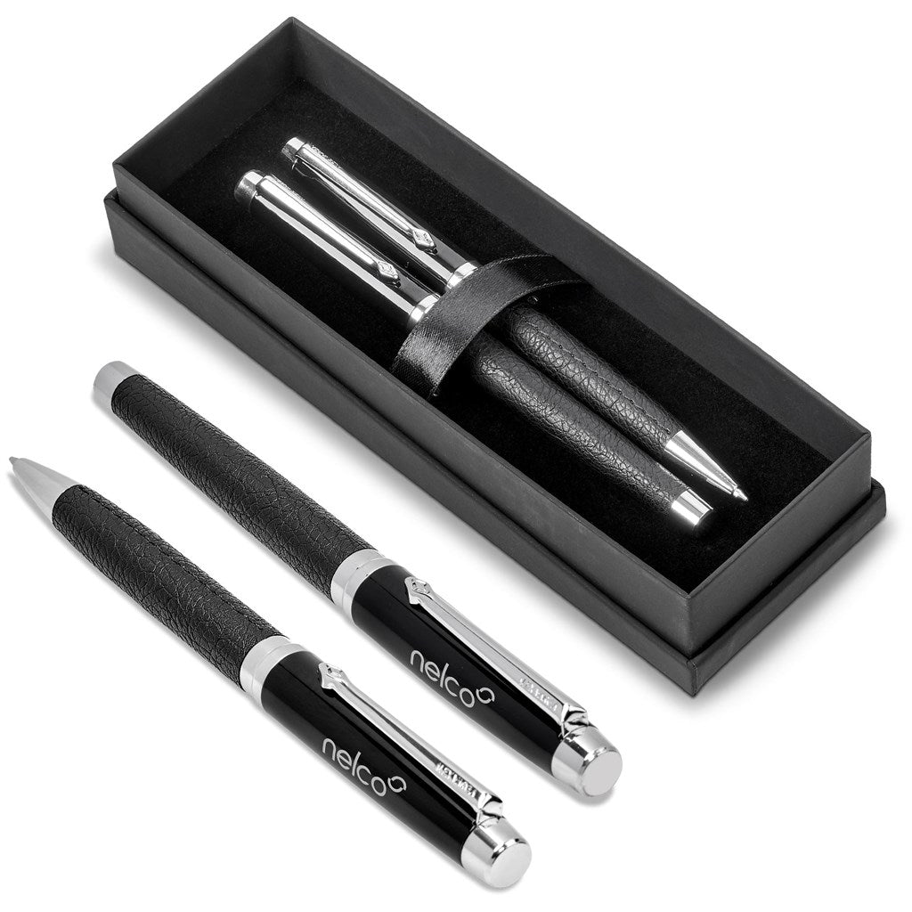 Alex Varga Corinthia Ball Pen & Rollerball Set - Black