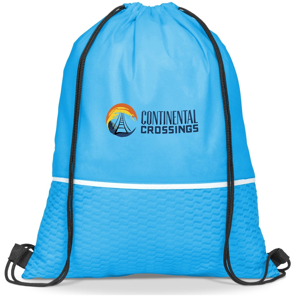 Brighton Non-Woven Drawstring Bag - Cyan