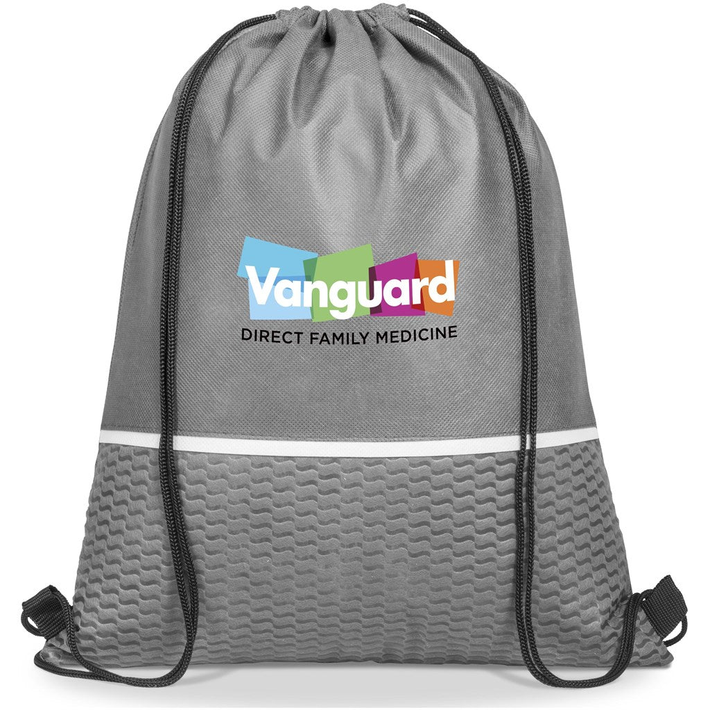 Brighton Non-Woven Drawstring Bag - Grey