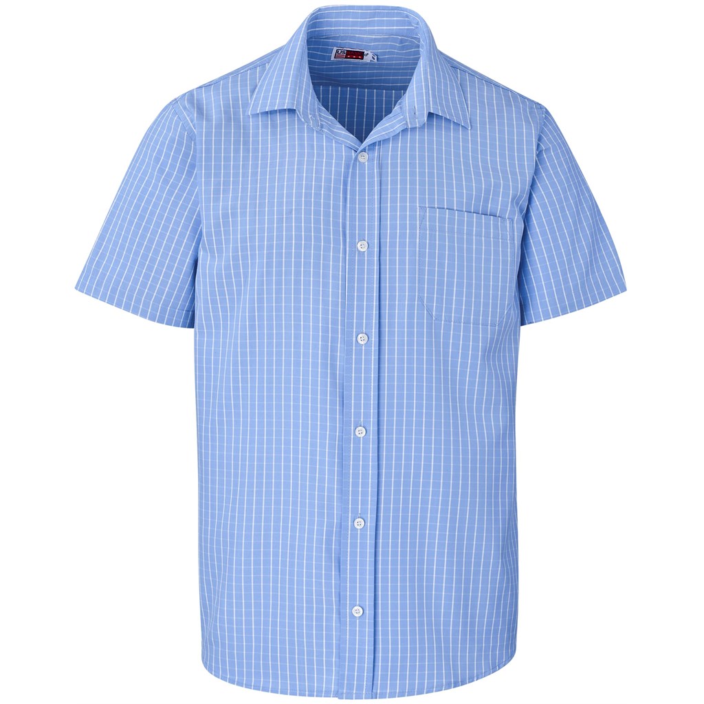 Mens Short Sleeve Aston Shirt - Light Blue