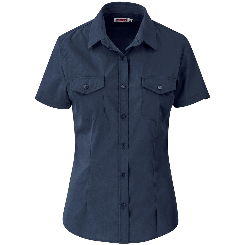 Ladies Short Sleeve Kensington Shirt - Navy