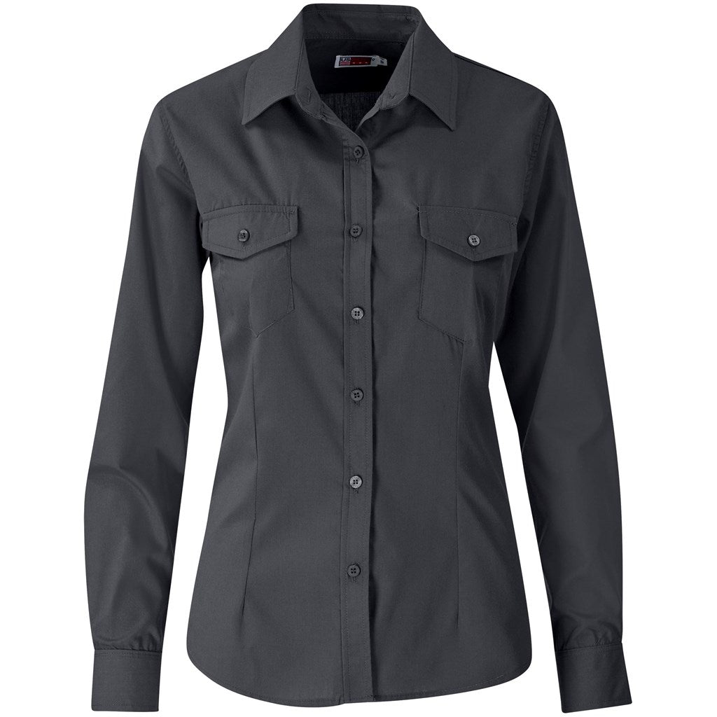 Ladies Long Sleeve Kensington Shirt - Grey