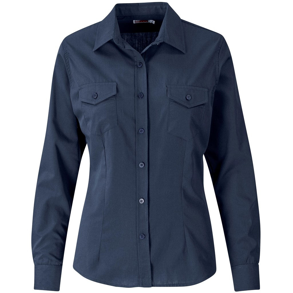 Ladies Long Sleeve Kensington Shirt - Navy