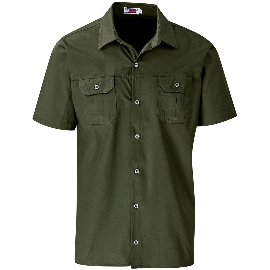 Mens Short Sleeve Wildstone Shirt - Military Green