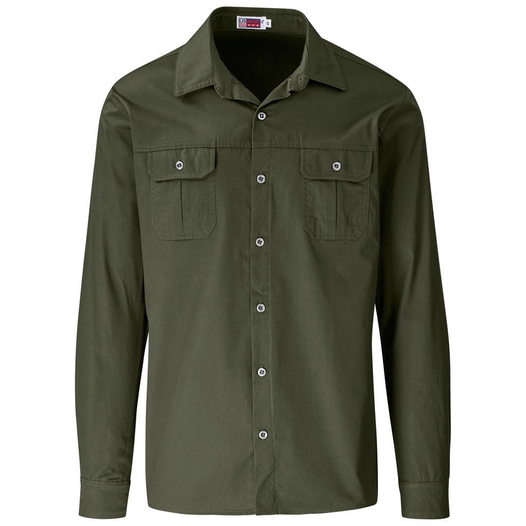 Mens Long Sleeve Wildstone Shirt - Military Green