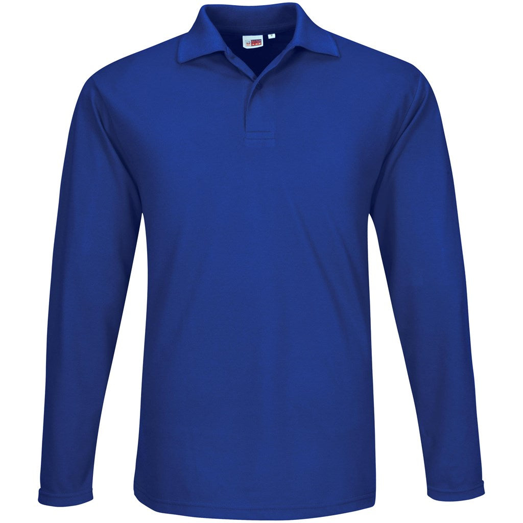 Mens Long Sleeve Elemental Golf Shirt - Blue