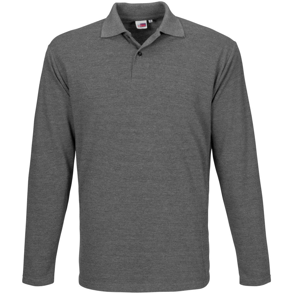 Mens Long Sleeve Elemental Golf Shirt - Grey