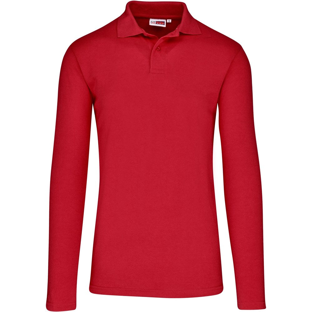 Mens Long Sleeve Elemental Golf Shirt - Red