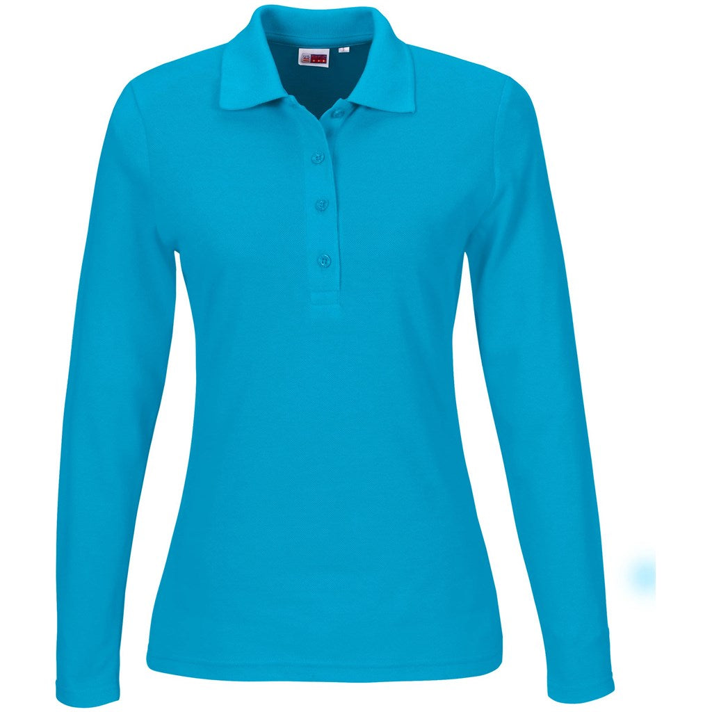 Ladies Long Sleeve Elemental Golf Shirt - Aqua