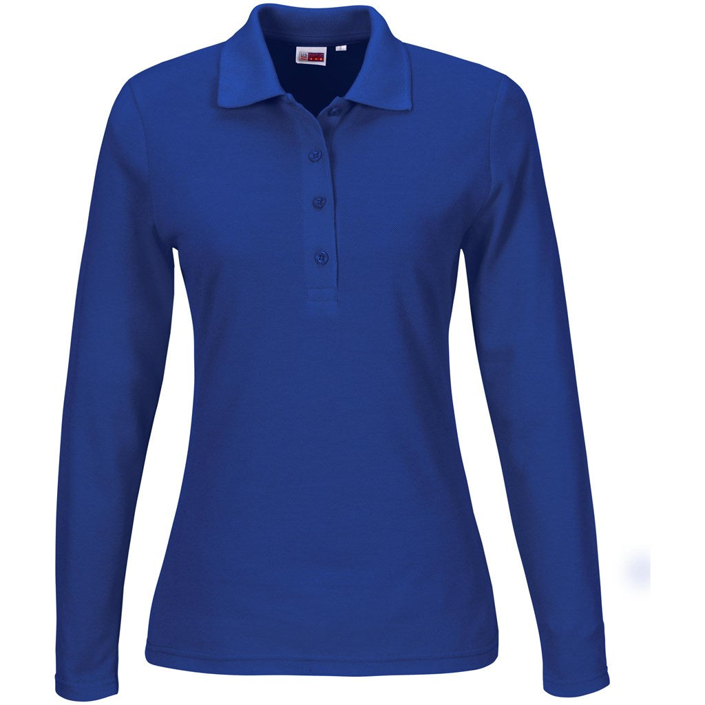Ladies Long Sleeve Elemental Golf Shirt - Blue
